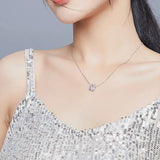 925 Silver Pink CZ Ladybug Insect Pendant Necklace for Women Kid