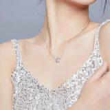 925 Silver Pink CZ Ladybug Insect Pendant Necklace for Women Kid