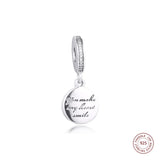925 Silver Pink Enamel & Clear CZ Heart Charm for Bracelets
