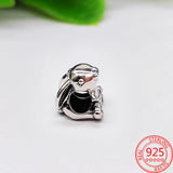925 Silver Pink Maple Leaf Bunny Charm Fit Pan Bracelet Statement Jewelry