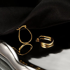 925 Sterling Silver Oval Hoop Earrings Hypoallergenic Jewelry for Women