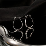 925 Sterling Silver Oval Hoop Earrings Hypoallergenic Jewelry for Women