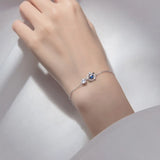 925 Silver Planet Glitter Crystal Bracelet for Women