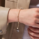925 Silver Chain Bracelet 18K Plated Link Party Jewelry