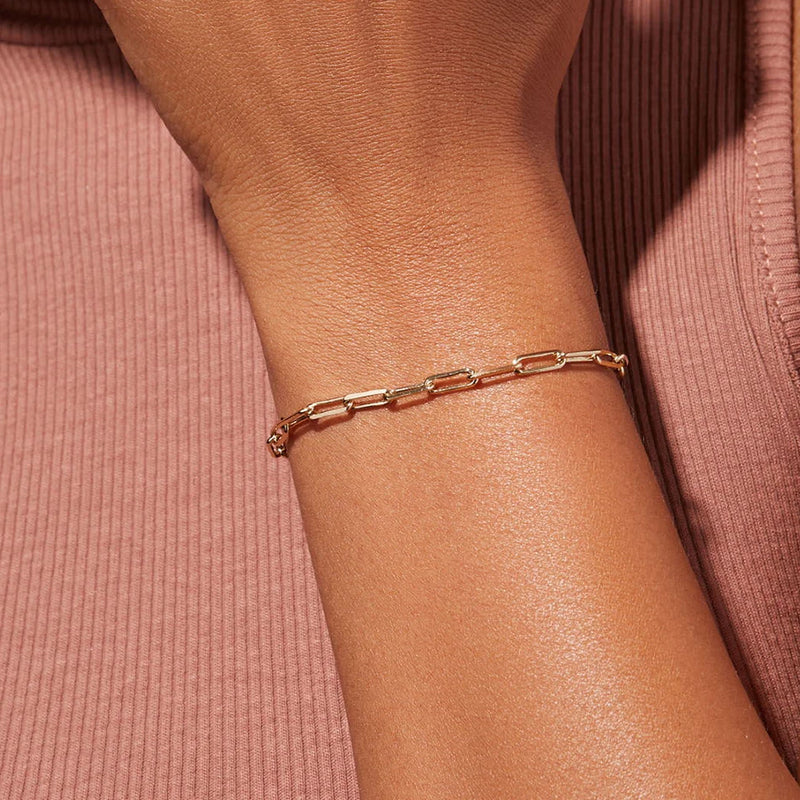 925 Silver Chain Bracelet 18K Plated Link Party Jewelry