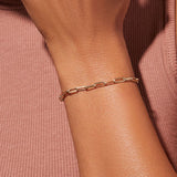 925 Silver Chain Bracelet 18K Plated Link Party Jewelry