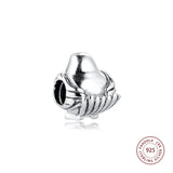 925 Silver Red & Clear CZ Red Robin Charms for Bracelet