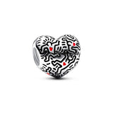 925 Silver Red Running Heart 3mm Bracelet&Bangle For Women Birthday Gift