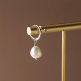 925 Silver French Pearl Baroque Short Drop Earrings Women
