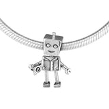 925 Sterling Silver Rob Bot Charms Metal Beads for Bracelet Making