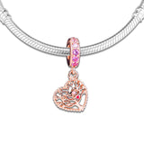 925 Silver Tree of Love Dangle Charm Bead CZ Fits Europe Bracelet