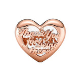 925 Silver Rose Heart Thank You Mum Charm Bracelet Mother Gift