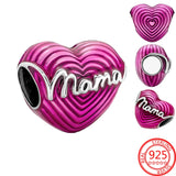 925 Silver Rose Heart Thank You Mum Charm Bracelet Mother Gift