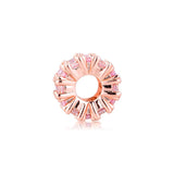 925 Silver Rose Pink & Clear Sparkling Charms Beads Fit Europe Bracelet