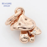 925 Sterling Silver Rose Mushroom Charm
