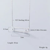 925 Silver Safety Pin Crystal Necklace for Women