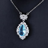925 Silver Sapphire Pendant for Women Sapphire Necklace Jewelry