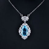 925 Silver Sapphire Pendant for Women Sapphire Necklace Jewelry