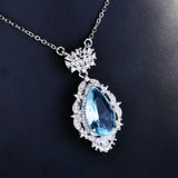 925 Silver Sapphire Pendant for Women Sapphire Necklace Jewelry