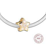 925 Silver Star Charms Beads Crystal for Bracelet Making