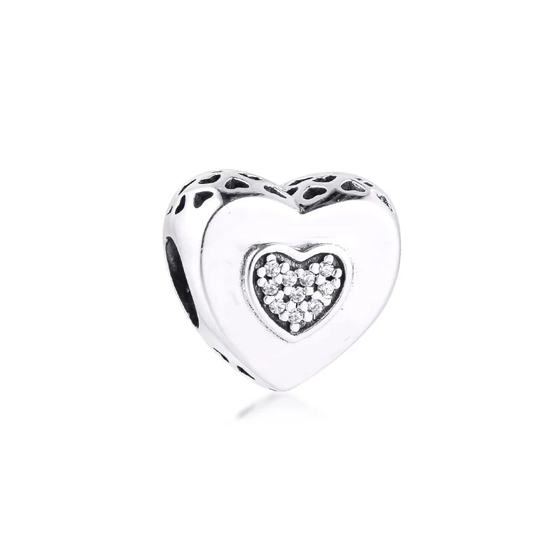 925 Silver Heart Charm for Bracelets & Jewelry Making