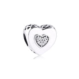 925 Silver Heart Charm for Bracelets & Jewelry Making