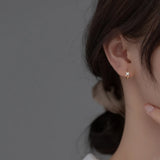 925 Silver Pearl Small Hoop Earrings for Women Girls Minimalist Jewelry