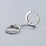 925 Silver Hoop Earrings 15mm Charm Pattern Wedding Party Jewelry