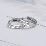 925 Silver Hoop Earrings 15mm Charm Pattern Wedding Party Jewelry