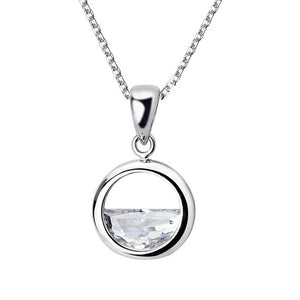 925 Silver Crystal Pendant Necklace for Women Girls