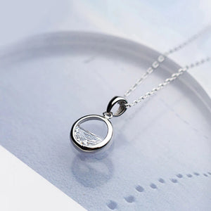 925 Silver Crystal Pendant Necklace for Women Girls