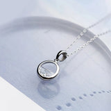 925 Silver Crystal Pendant Necklace for Women Girls