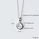 925 Silver Crystal Pendant Necklace for Women Girls