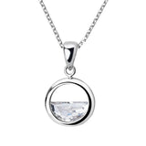925 Silver Crystal Pendant Necklace for Women Girls