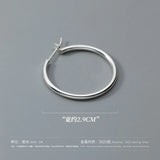 925 Silver Round Hoop Earrings Glossy Circle Hypoallergenic Jewelry