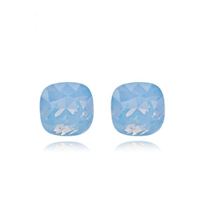 925 Silver Square Austrian Crystal Stud Earrings for Women