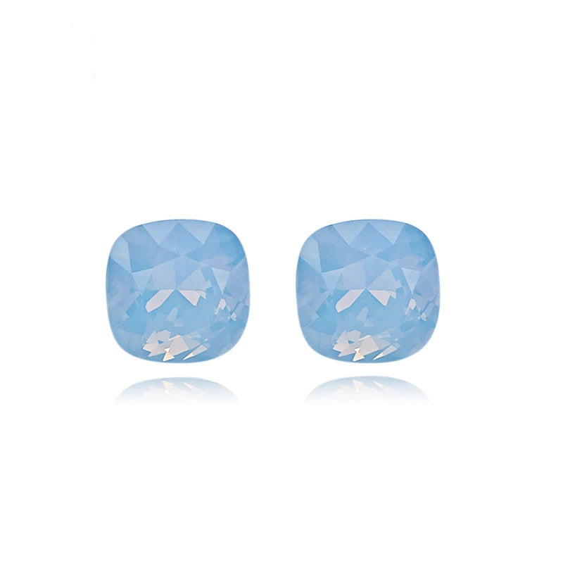 925 Silver Square Austrian Crystal Stud Earrings for Women