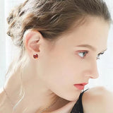 925 Silver Square Austrian Crystal Stud Earrings for Women