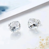 925 Silver Square Austrian Crystal Stud Earrings for Women