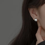 925 Sterling Silver Ball Shape Earrings Minimalist Geometric Jewelry