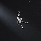925 Silver Skull Earrings Skeleton Halloween Drop Earring Women Men