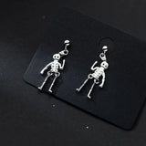 925 Silver Skull Earrings Skeleton Halloween Drop Earring Women Men