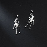 925 Silver Skull Earrings Skeleton Halloween Drop Earring Women Men