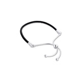 925 Silver Sliding Leather Bracelets for Women DIY Charms Beads