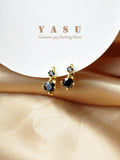 925 Silver Small CZ Hoop Earrings Gothic Punk Ear Studs Women Jewelry