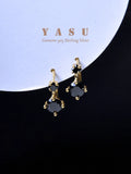 925 Silver Small CZ Hoop Earrings Gothic Punk Ear Studs Women Jewelry