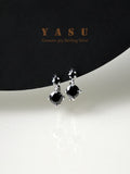 925 Silver Small CZ Hoop Earrings Gothic Punk Ear Studs Women Jewelry