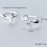 925 Silver Leaf Earrings Tiny Ear Piercing Jewelry Gift