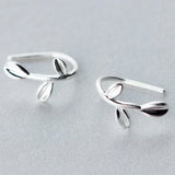 925 Silver Leaf Earrings Tiny Ear Piercing Jewelry Gift