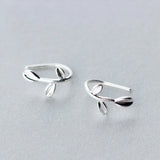 925 Silver Leaf Earrings Tiny Ear Piercing Jewelry Gift